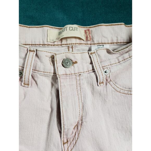Levis 515 Jeans Size 4 Womens Beige Stretch Denim Pant Ladies Mid Rise Bootcut - Picture 6 of 14